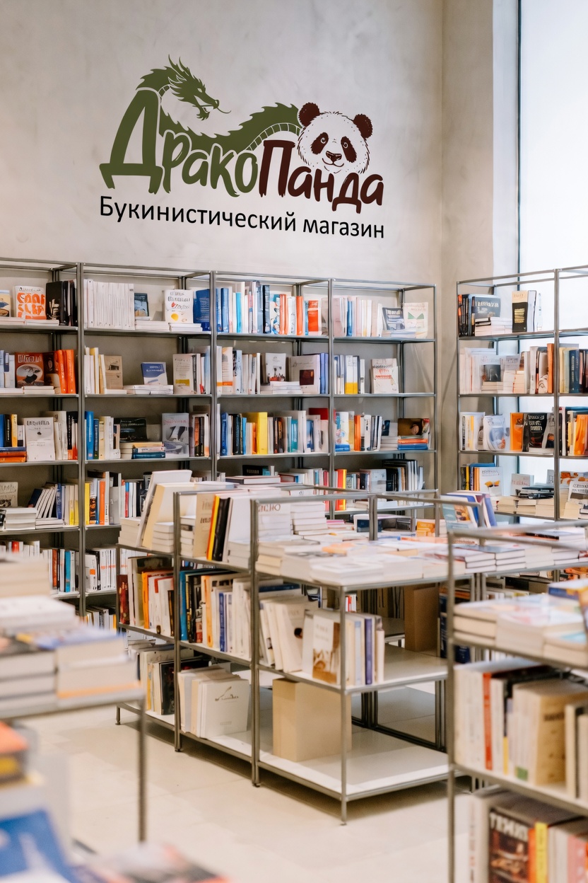 Стеллажи с антикварными книгами в букинистическом магазине