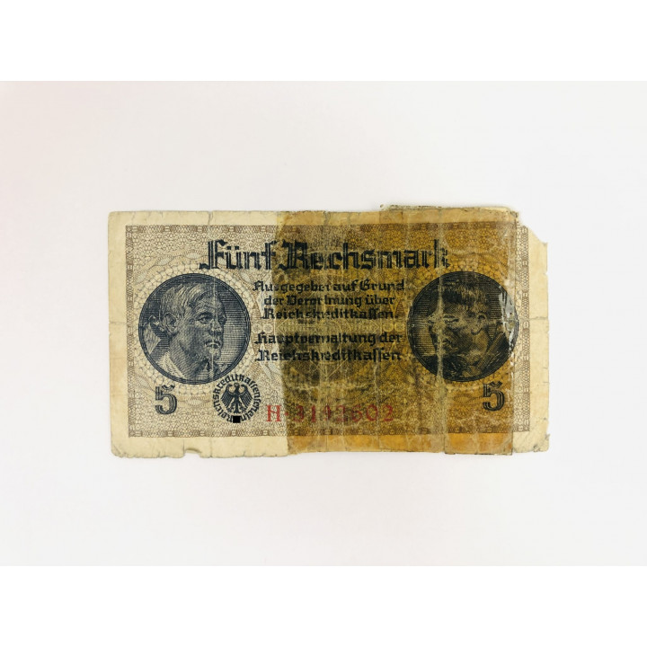 Банкнота. Германия. 5 рейхсмарок. 1939 - 1945 годы. 