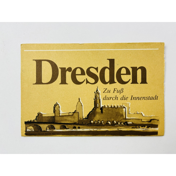 Dresden. Zu Fuss durch die Innenstdt (Дрезден. Пешком через центр города). Брошюра-карта. 1980