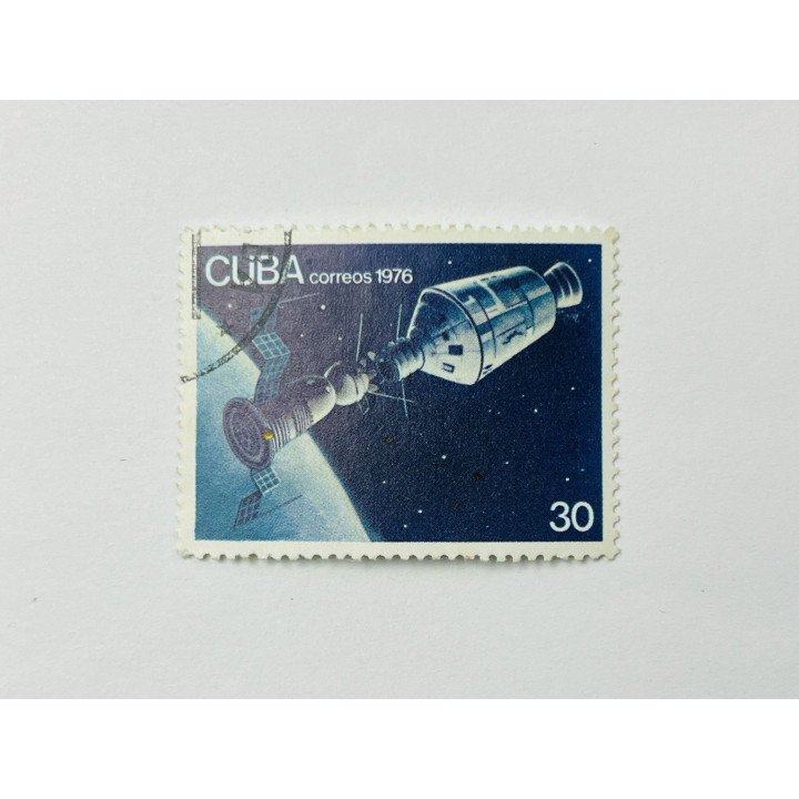 15-я годовщина первого полета человека в космос. Союз - Аполлон. Куба. 1976. Mi: CU 2130. Гаш