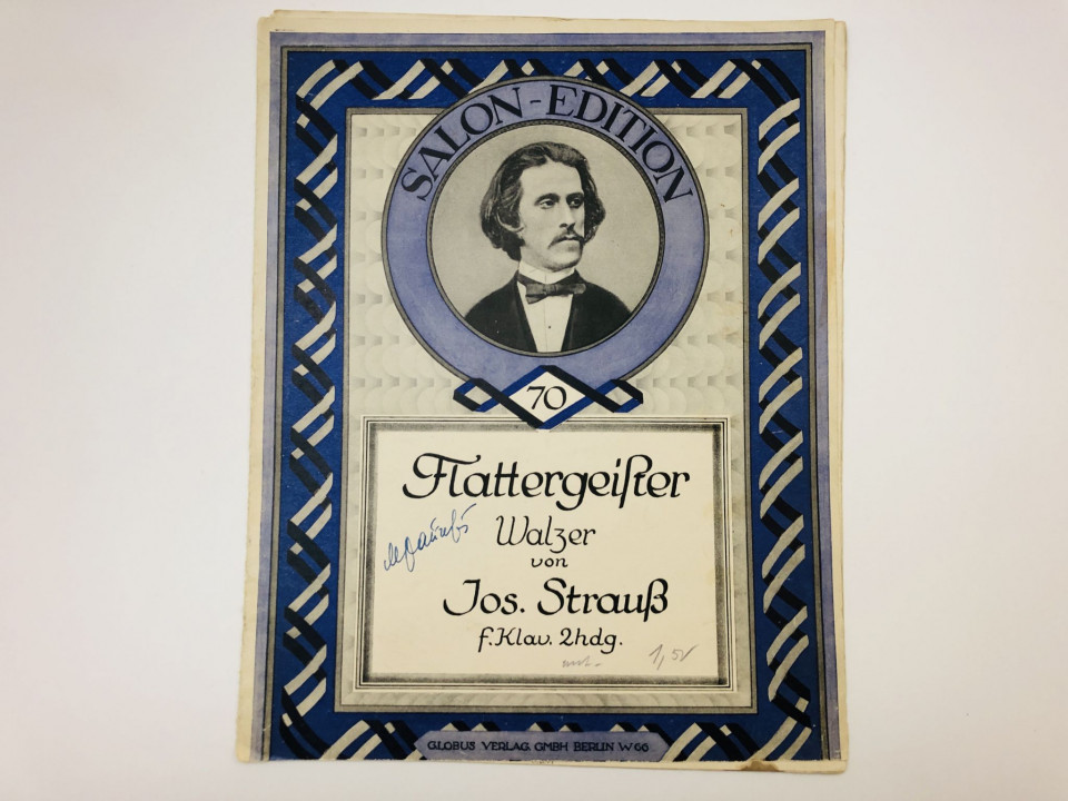 Вальс Flattergeister. f. Klav. 2hdg. (Трепещущие призраки). Flattergeister Walzer. Штраус Й. 1914
