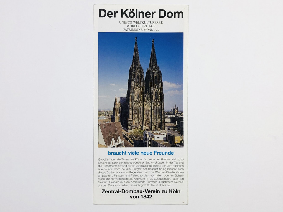 Der Kolner Dom (Кельнский собор). Буклет для спонсоров реставрации. Бланк для оплаты взноса. 2002
