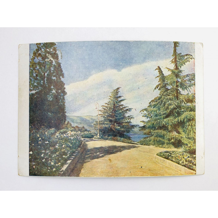 Крым. Ливадия. Дорога к Ялте. Открытка. 1930. Крымгиз