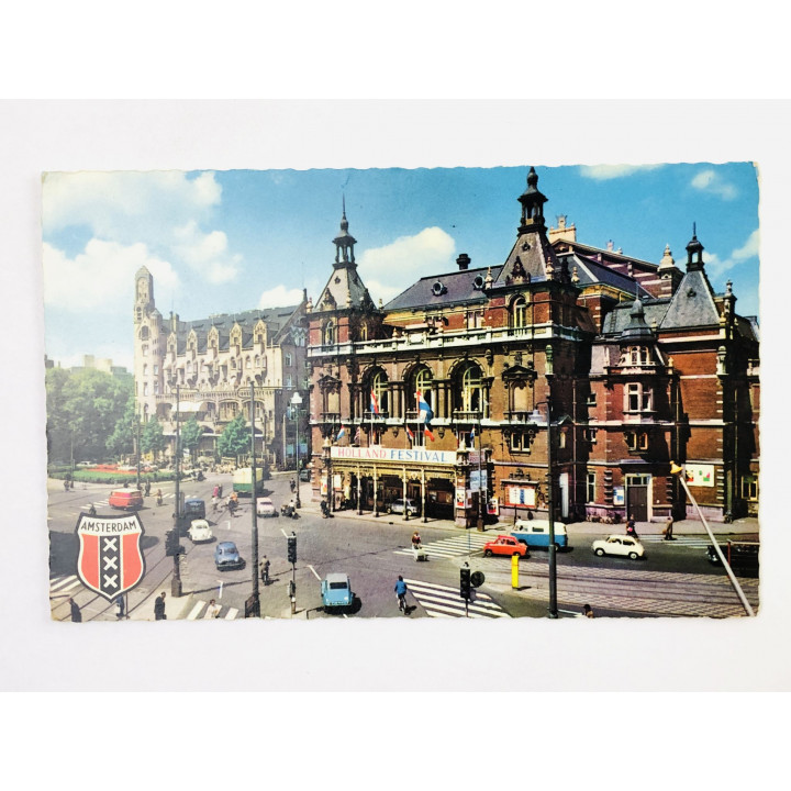 Амстердам. Тихая площадь (Leidseplein). Подписаная. Открытка. 1963. Rembrandt