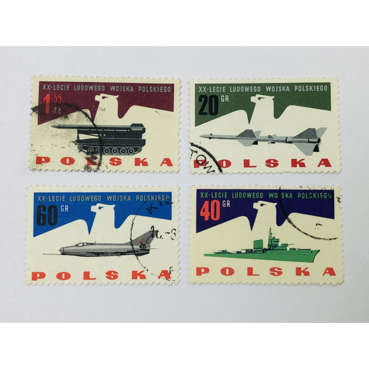 20-летие Польской Народной Армии. Неполная серия. Польша. 1963. Mi: PL 1425-1427, 1430. Гаш